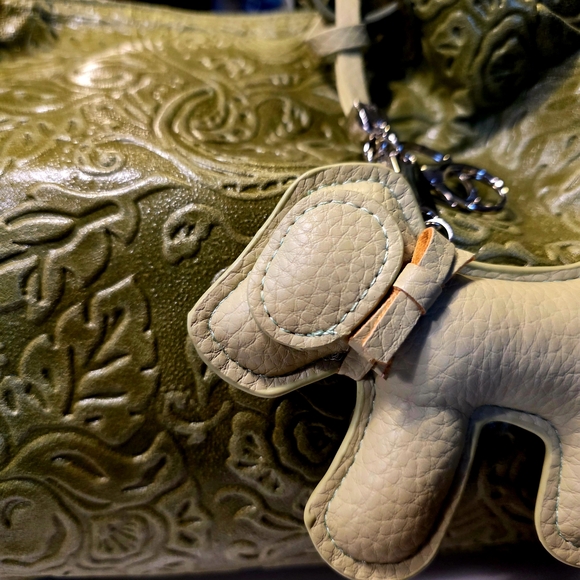 Elegant Olive Green Stella Bianca Italian Satchel NWOT - Picture 7 of 15